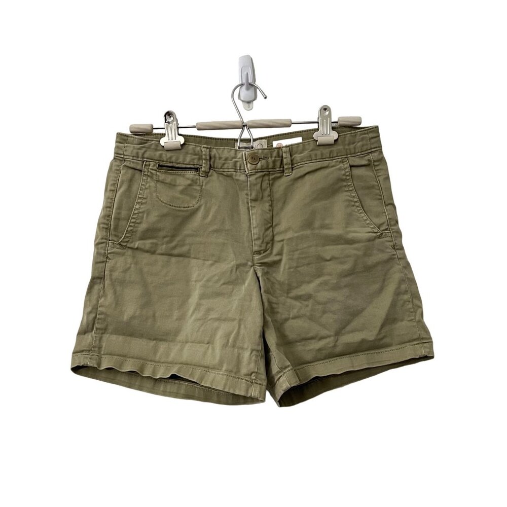 Anthropologie Womens Green Chino Casual Relaxed Shorts Size 28